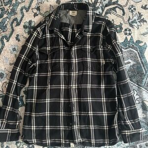 Vans Black and White Flannel Shirt